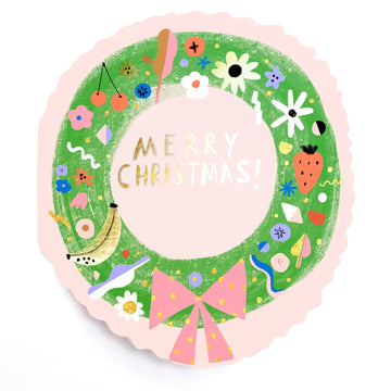 WREATH - Shaped Holiday Card