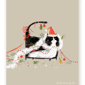 Merry Mess- Christmas Cat Greeting Card