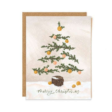 Christmas Tree Tan Holiday Greeting Card